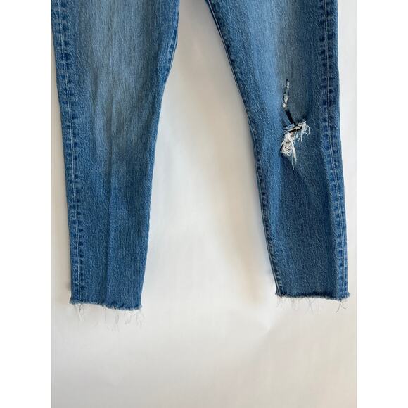 LEVIS PREMIUM WOMENS WEDGIE SKINNY DISTRESED BUTTON FRONT JEANS SIZE 28 - Picture 4 of 16